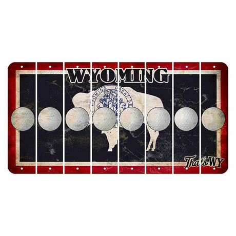 Wyoming Travel Cut License Plate Strips (Set of 8) Golfball