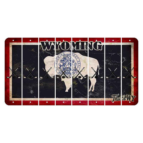 Wyoming Travel Cut License Plate Strips (Set of 8) Hockey