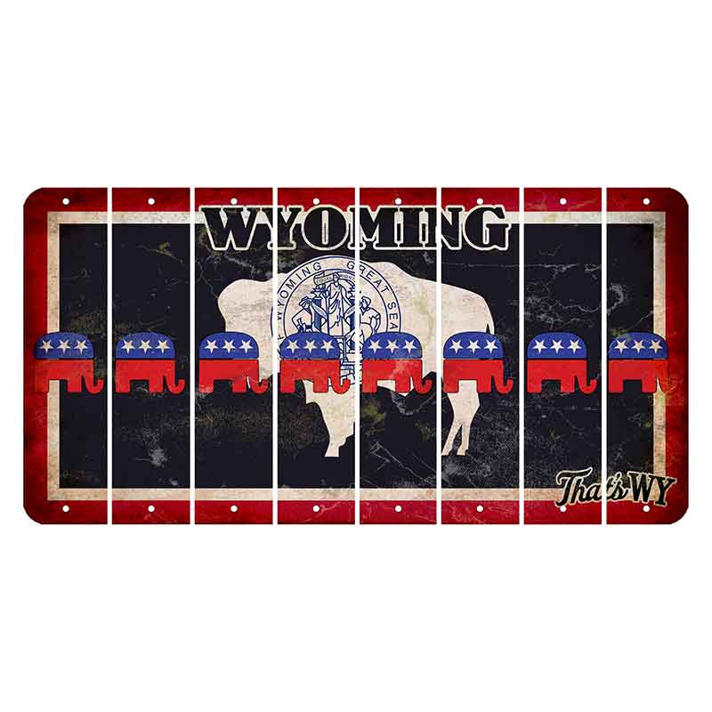 Wyoming Travel Cut License Plate Strips (Set of 8) Republican