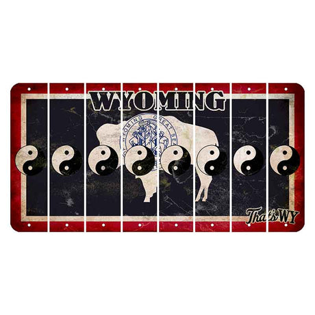 Wyoming Travel Cut License Plate Strips (Set of 8) Yin Yang