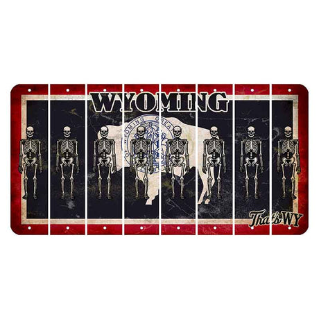 Wyoming Travel Cut License Plate Strips (Set of 8) Skeleton