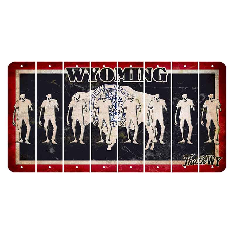 Wyoming Travel Cut License Plate Strips (Set of 8) Zombie