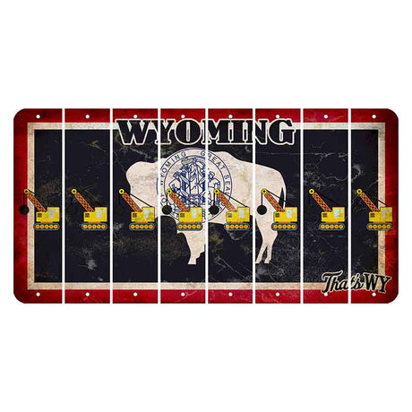 Wyoming Travel Cut License Plate Strips (Set of 8) Wrecking Ball Crane