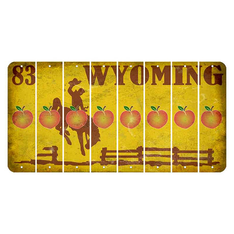 Wyoming Yellow Cut License Plate Strips (Set of 8) Peach