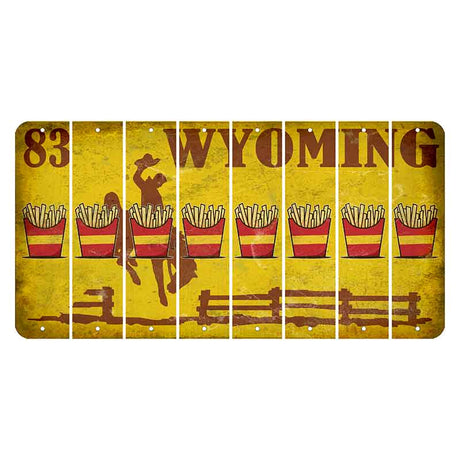 Wyoming Yellow Cut License Plate Strips (Set of 8) French Fries