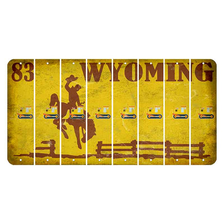 Wyoming Yellow Cut License Plate Strips (Set of 8) Dozer