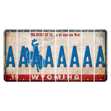 Wyoming Spirit of 75 Cut License Plate Strips (Set of 8) A