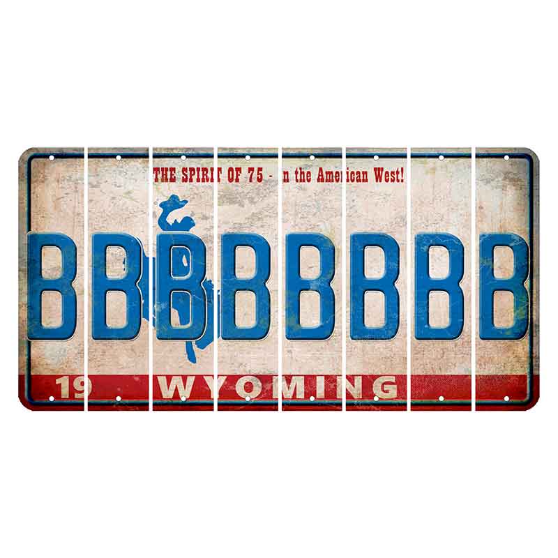 Wyoming Spirit of 75 Cut License Plate Strips (Set of 8) B