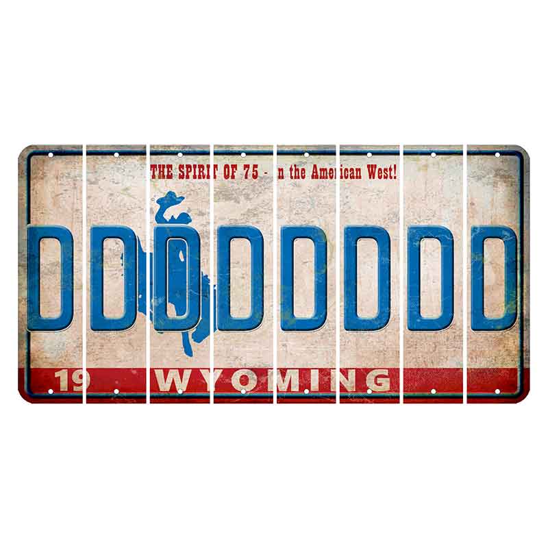 Wyoming Spirit of 75 Cut License Plate Strips (Set of 8) D