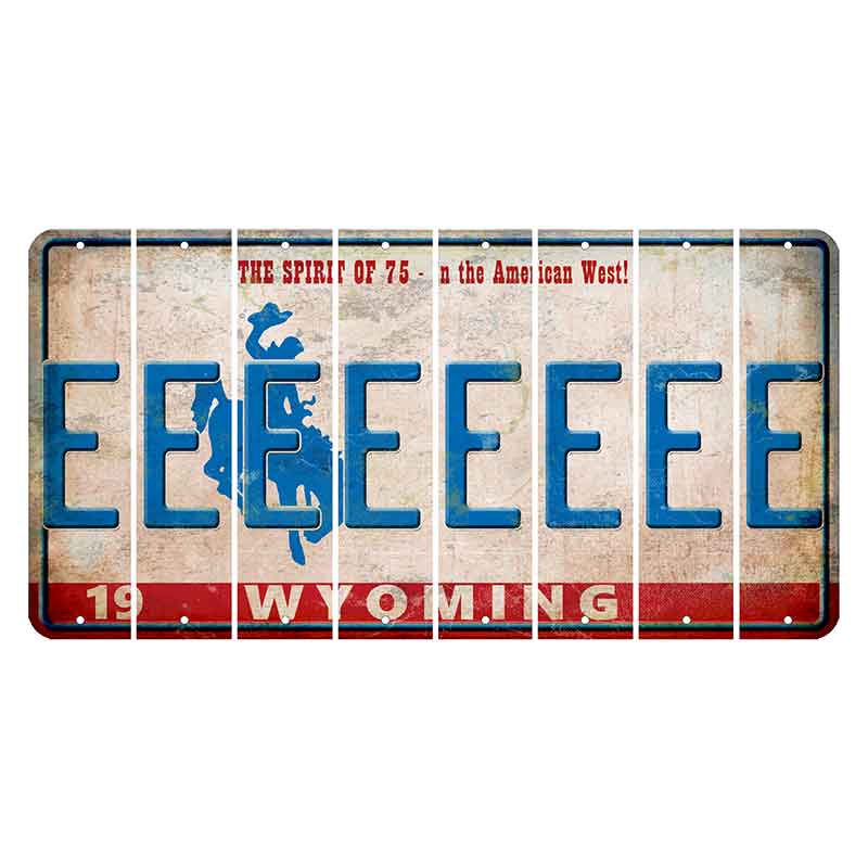 Wyoming Spirit of 75 Cut License Plate Strips (Set of 8) E