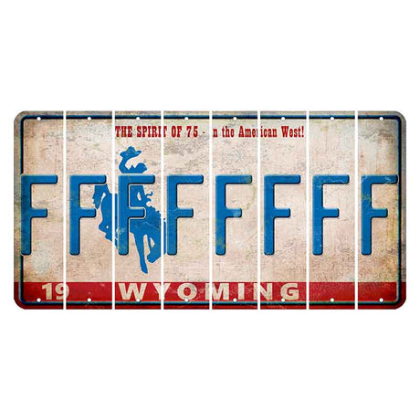 Wyoming Spirit of 75 Cut License Plate Strips (Set of 8) F