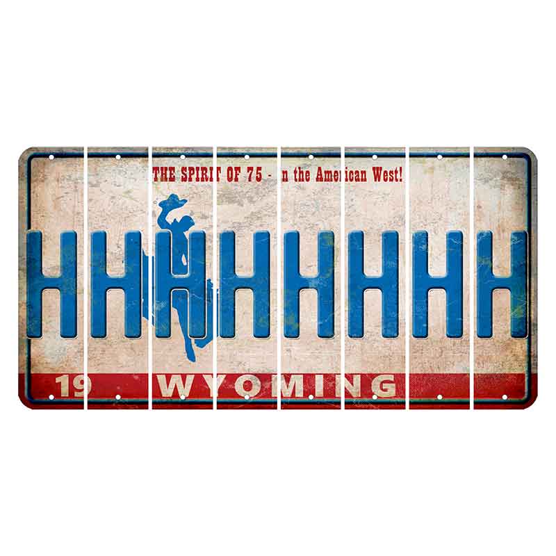 Wyoming Spirit of 75 Cut License Plate Strips (Set of 8) H