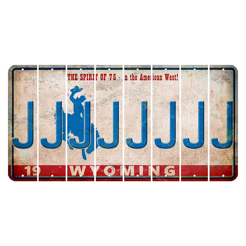 Wyoming Spirit of 75 Cut License Plate Strips (Set of 8) J