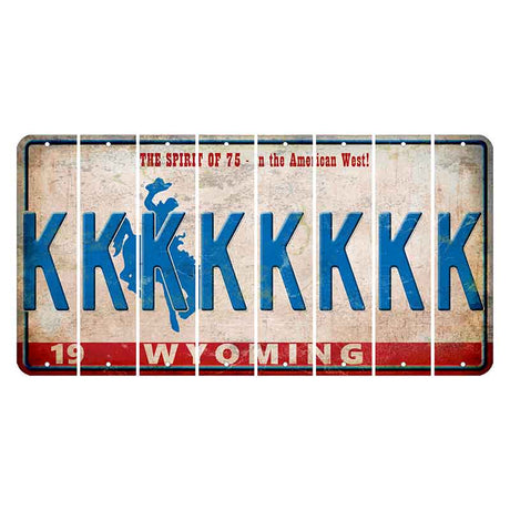 Wyoming Spirit of 75 Cut License Plate Strips (Set of 8) K