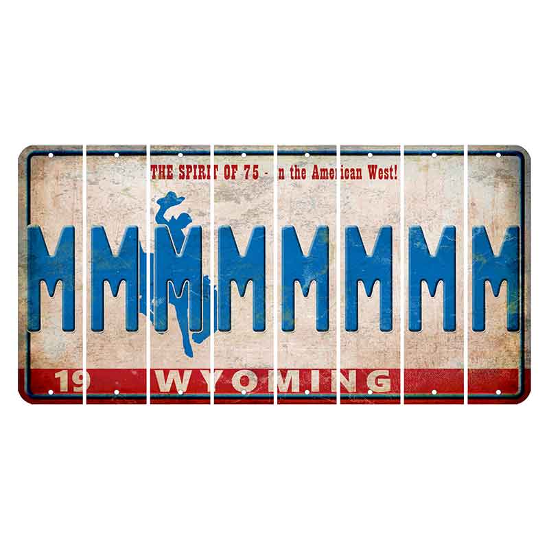 Wyoming Spirit of 75 Cut License Plate Strips (Set of 8) M