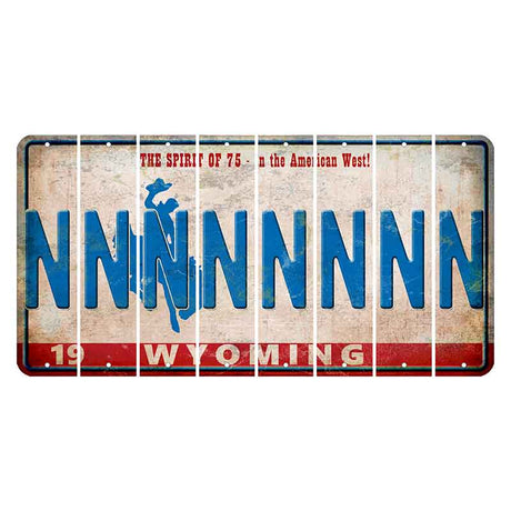 Wyoming Spirit of 75 Cut License Plate Strips (Set of 8) N