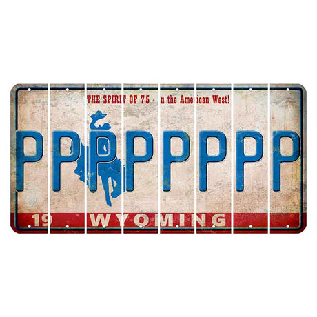 Wyoming Spirit of 75 Cut License Plate Strips (Set of 8) P