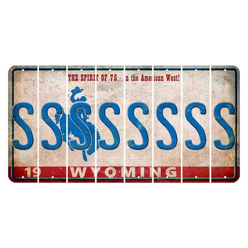 Wyoming Spirit of 75 Cut License Plate Strips (Set of 8) S