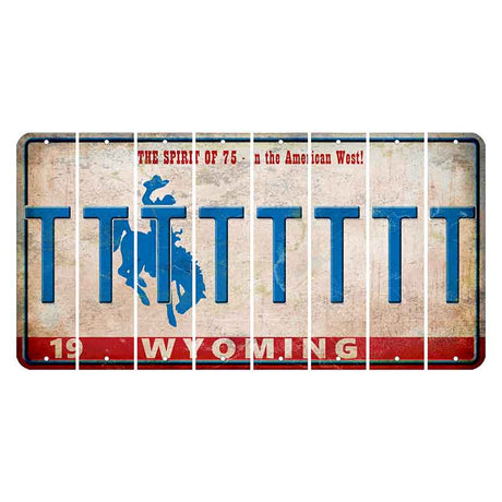 Wyoming Spirit of 75 Cut License Plate Strips (Set of 8) T