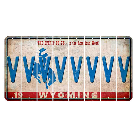 Wyoming Spirit of 75 Cut License Plate Strips (Set of 8) V