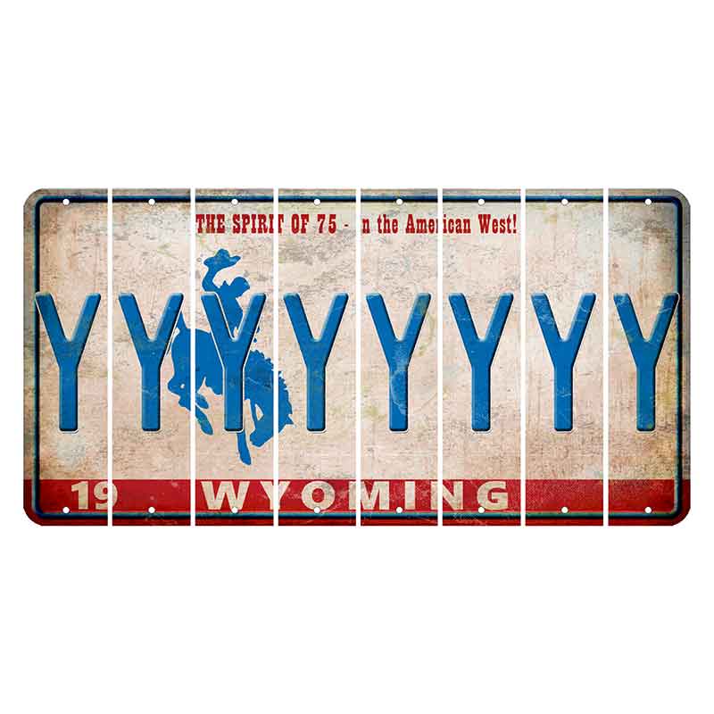 Wyoming Spirit of 75 Cut License Plate Strips (Set of 8) Y