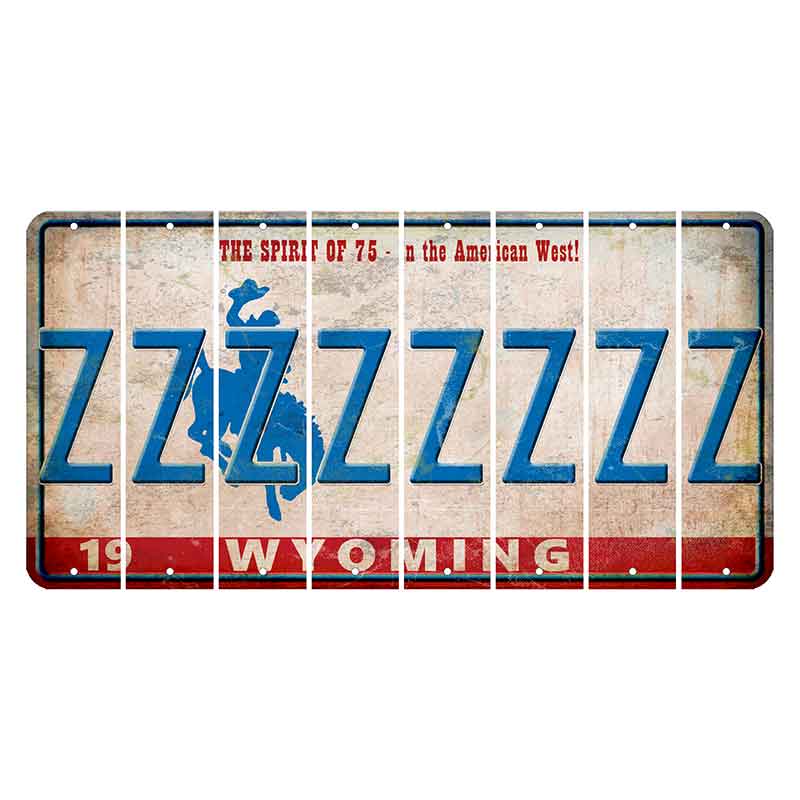 Wyoming Spirit of 75 Cut License Plate Strips (Set of 8) Z