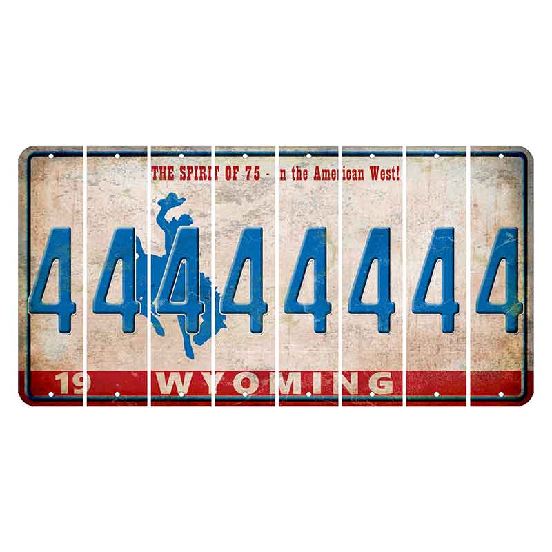 Wyoming Spirit of 75 Cut License Plate Strips (Set of 8) 4