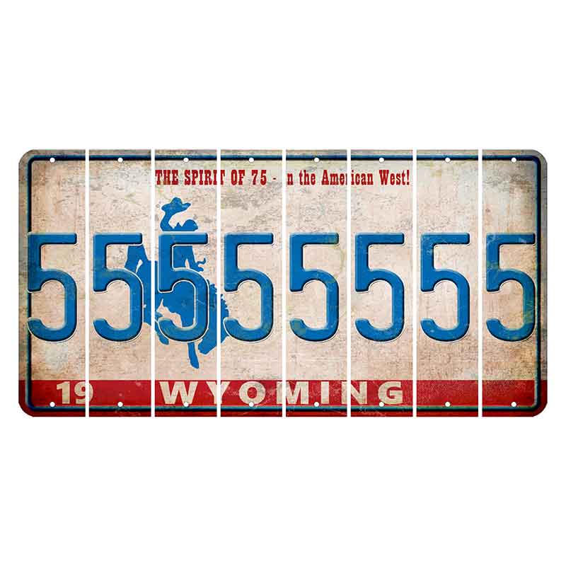 Wyoming Spirit of 75 Cut License Plate Strips (Set of 8) 5