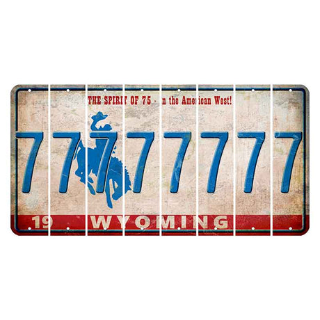 Wyoming Spirit of 75 Cut License Plate Strips (Set of 8) 7