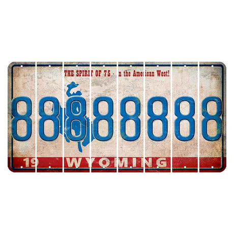 Wyoming Spirit of 75 Cut License Plate Strips (Set of 8) 8