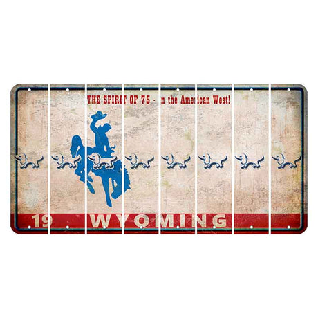 Wyoming Spirit of 75 Cut License Plate Strips (Set of 8) Dog