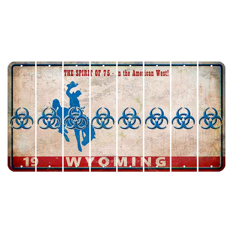 Wyoming Spirit of 75 Cut License Plate Strips (Set of 8) Radioactive