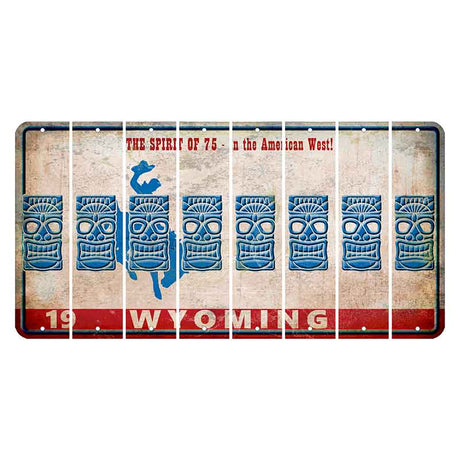 Wyoming Spirit of 75 Cut License Plate Strips (Set of 8) Tiki