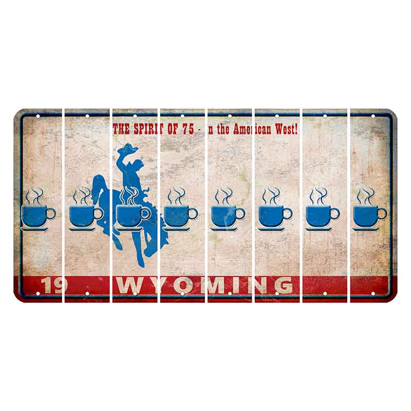 Wyoming Spirit of 75 Cut License Plate Strips (Set of 8) Coffee Mug