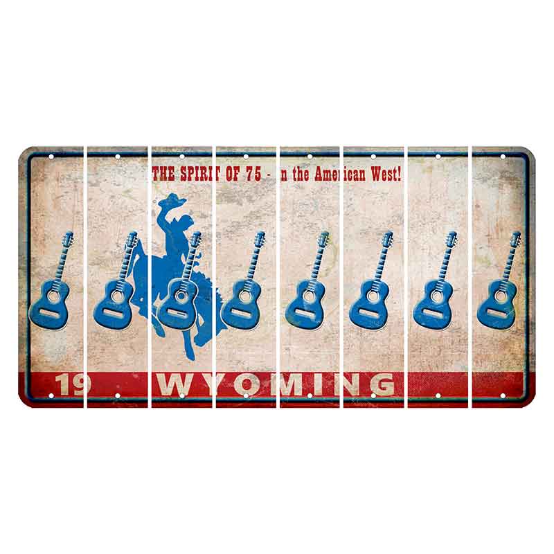 Wyoming Spirit of 75 Cut License Plate Strips (Set of 8) Guitar