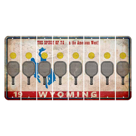 Wyoming Spirit of 75 Cut License Plate Strips (Set of 8) Pickleball