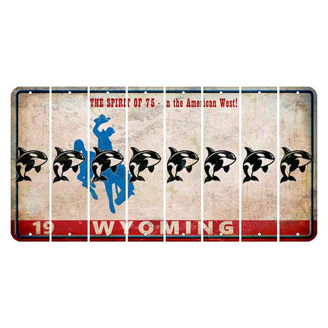 Wyoming Spirit of 75 Cut License Plate Strips (Set of 8) Whale