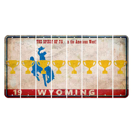 Wyoming Spirit of 75 Cut License Plate Strips (Set of 8) Trophy