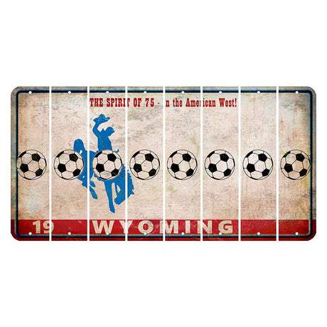 Wyoming Spirit of 75 Cut License Plate Strips (Set of 8) Soccerball