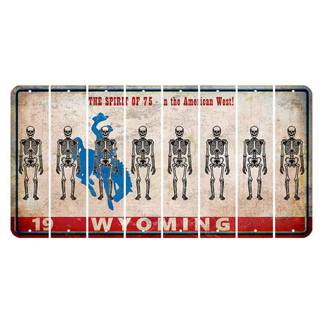 Wyoming Spirit of 75 Cut License Plate Strips (Set of 8) Skeleton