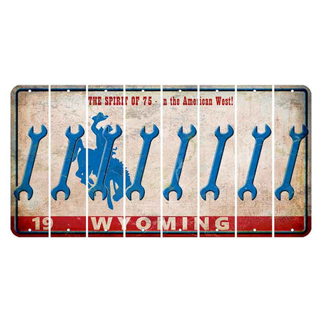 Wyoming Spirit of 75 Cut License Plate Strips (Set of 8) Wrench