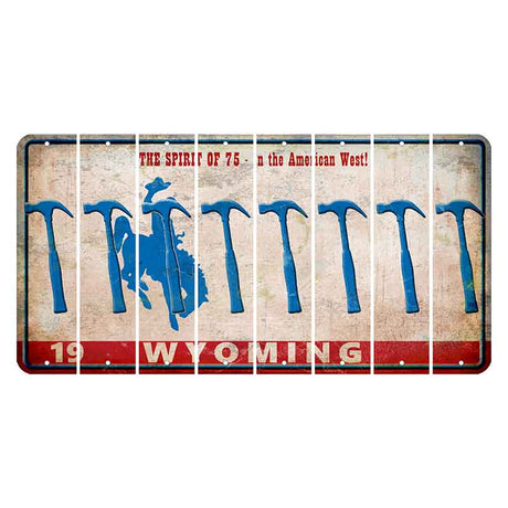 Wyoming Spirit of 75 Cut License Plate Strips (Set of 8) Hammer