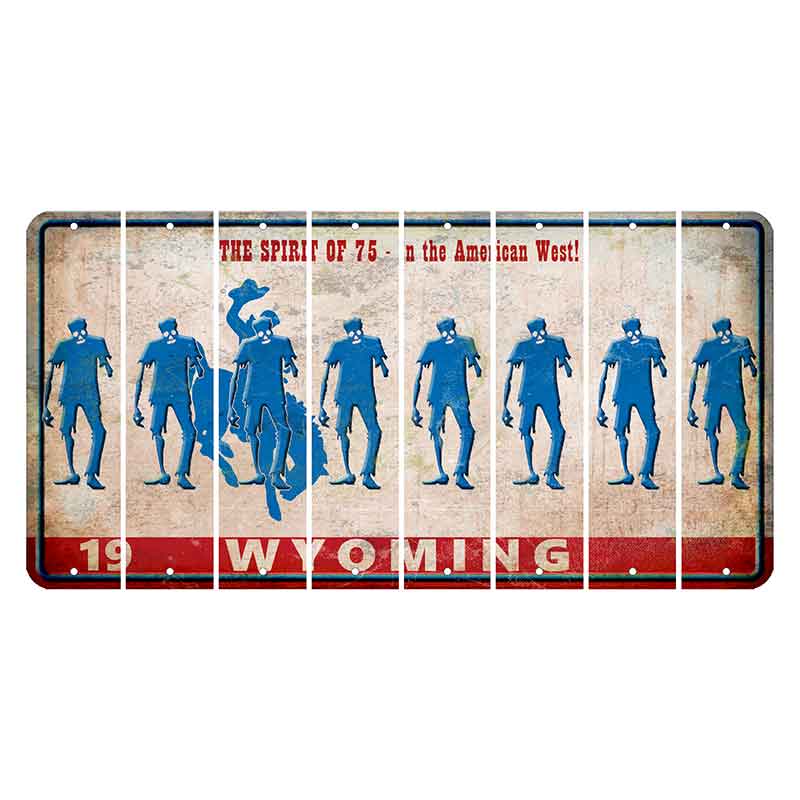 Wyoming Spirit of 75 Cut License Plate Strips (Set of 8) Zombie