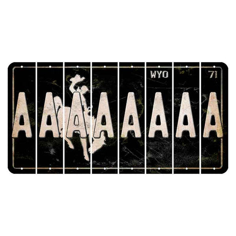 Wyoming WYO Black Cut License Plate Strips (Set of 8) A