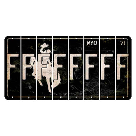 Wyoming WYO Black Cut License Plate Strips (Set of 8) F