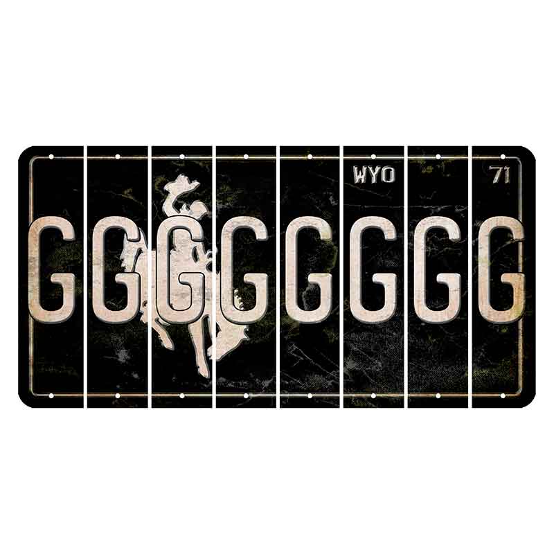 Wyoming WYO Black Cut License Plate Strips (Set of 8) G