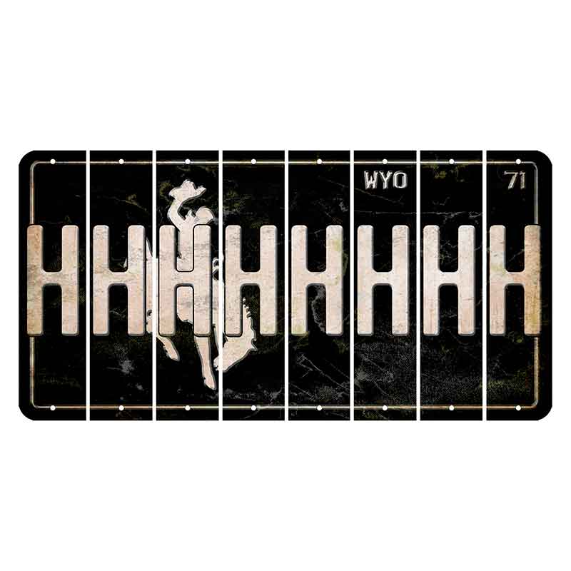 Wyoming WYO Black Cut License Plate Strips (Set of 8) H