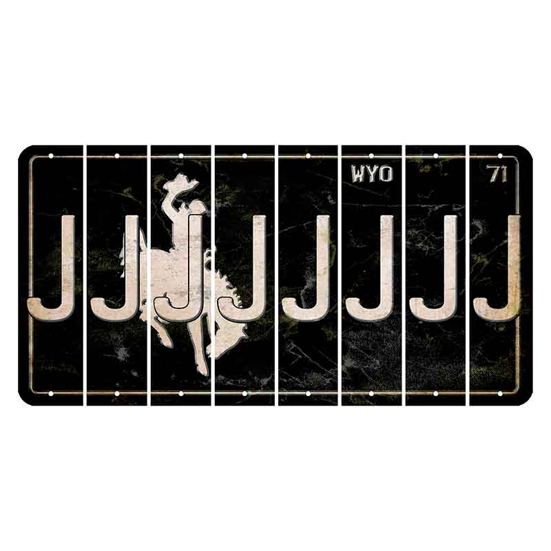 Wyoming WYO Black Cut License Plate Strips (Set of 8) J