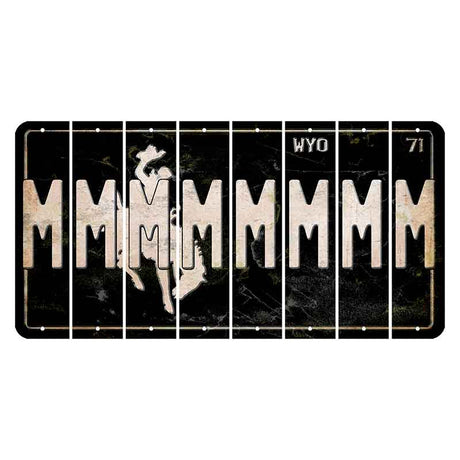 Wyoming WYO Black Cut License Plate Strips (Set of 8) M