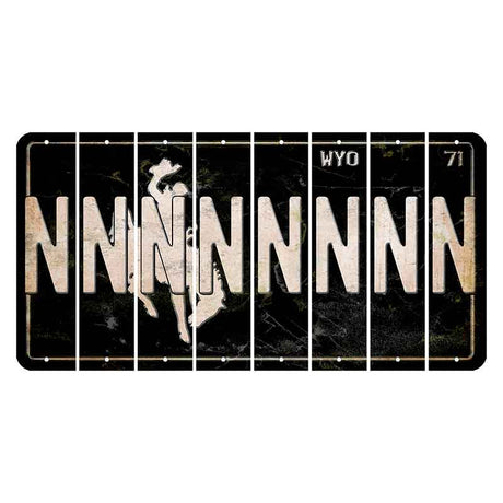 Wyoming WYO Black Cut License Plate Strips (Set of 8) N